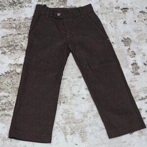 Wonderboy Pants Toddler 2T Brown Adjustable Waist Dress Casual Boys Pants